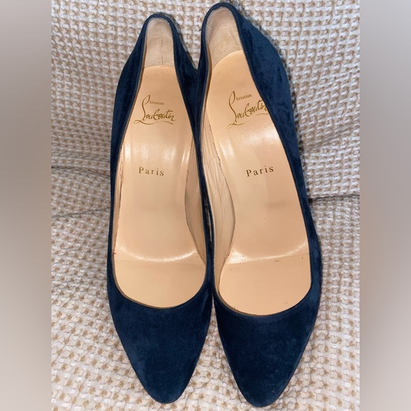 Christian Louboutins 100mm pumps blue suede - Picture 6 of 10